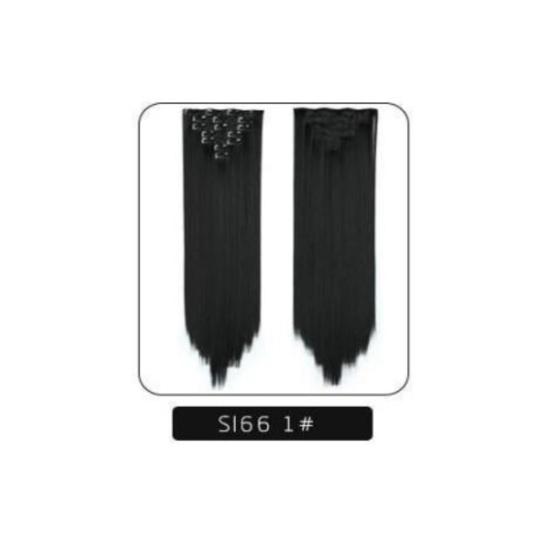 16 clips 7 Layer Long Straight Synthetic Hair Extensions