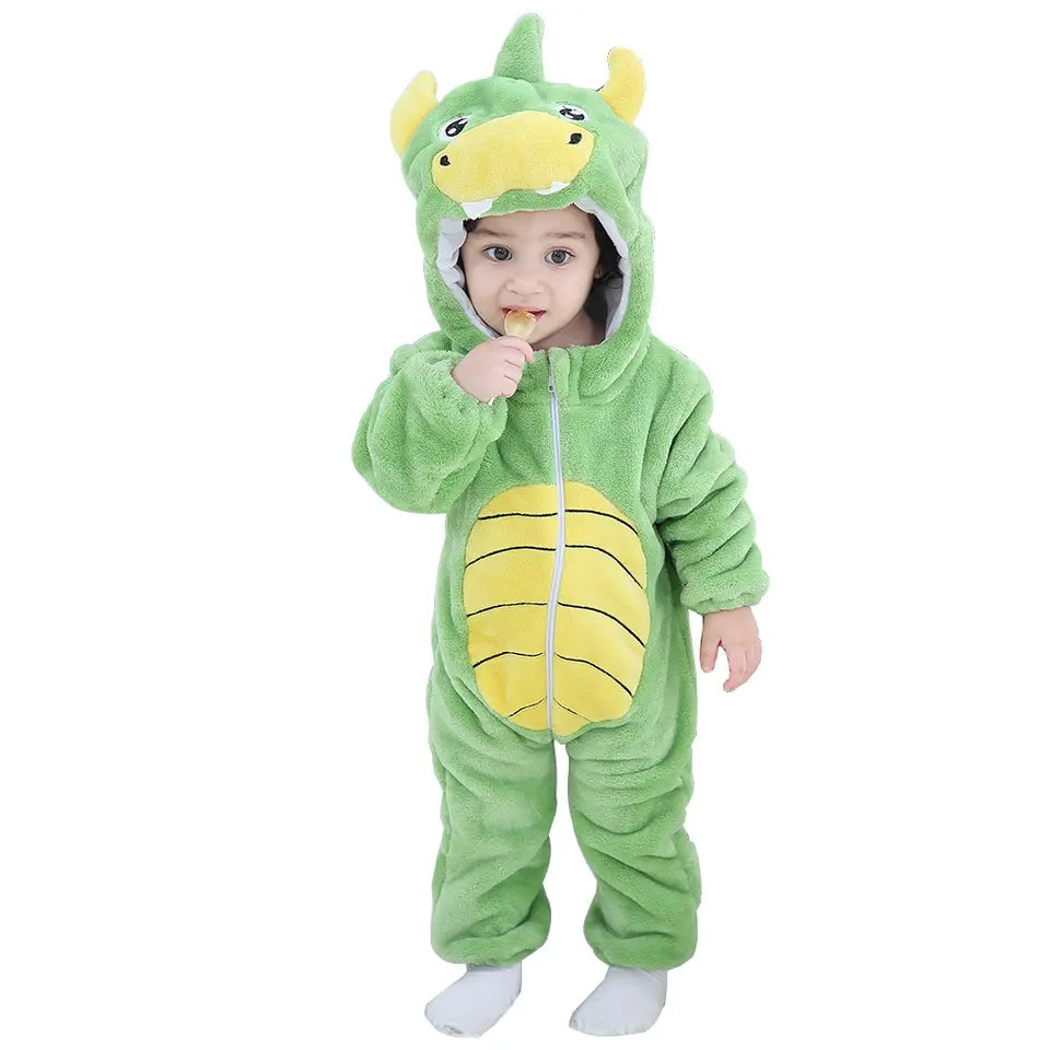 Hooded onesie toddler winter clothes - Dino