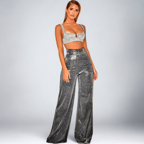 High Waist Straight Wide Leg Pants
