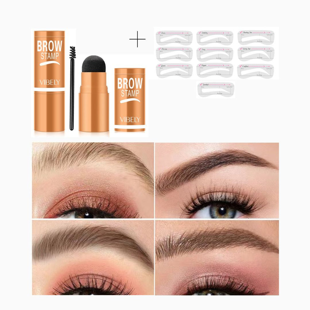 Waterproof Vegan Brown Tinted Eyebrow Enhancer Stamp Stencil Kit.