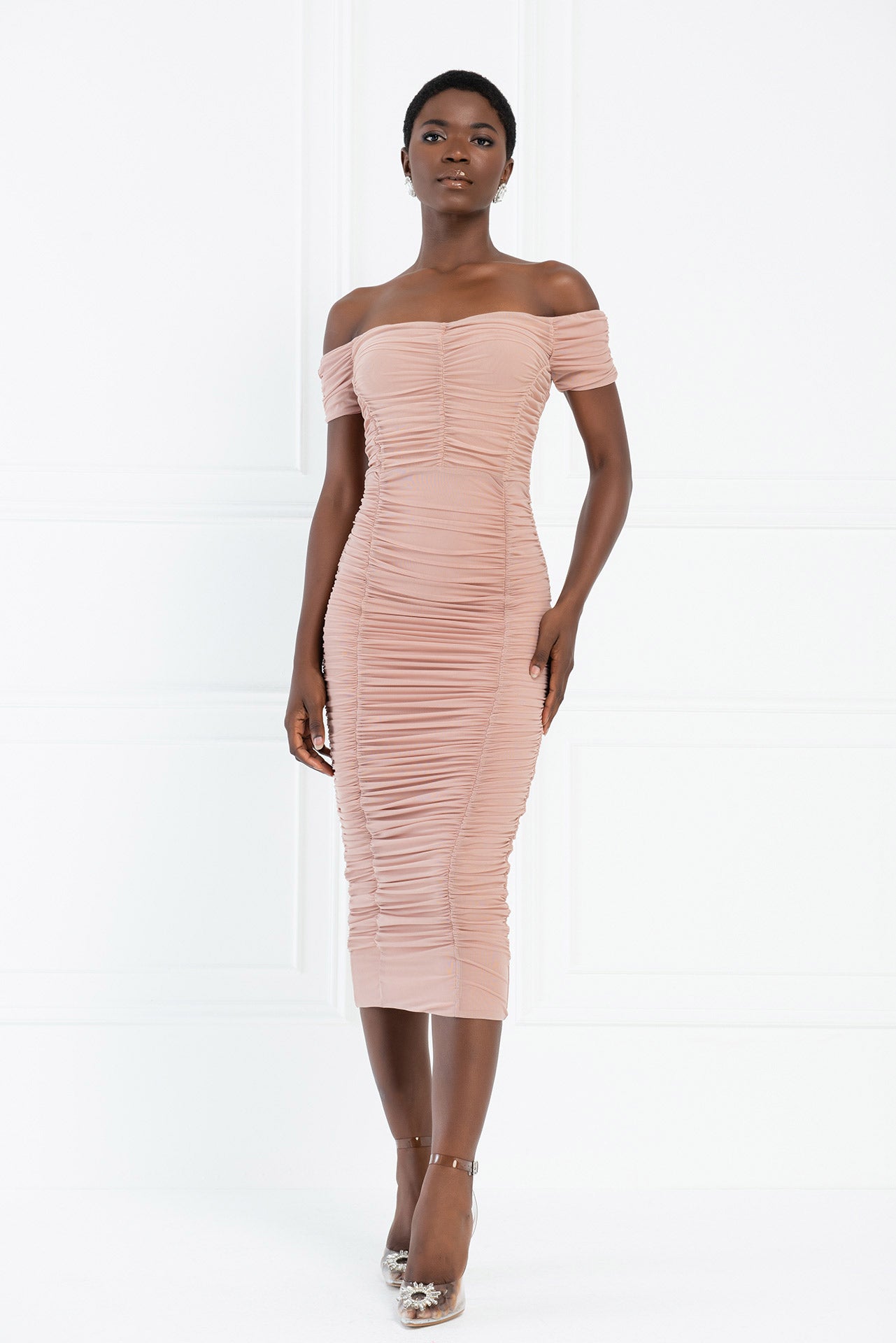 Long Skirt One-Shoulder Pleated Dress
