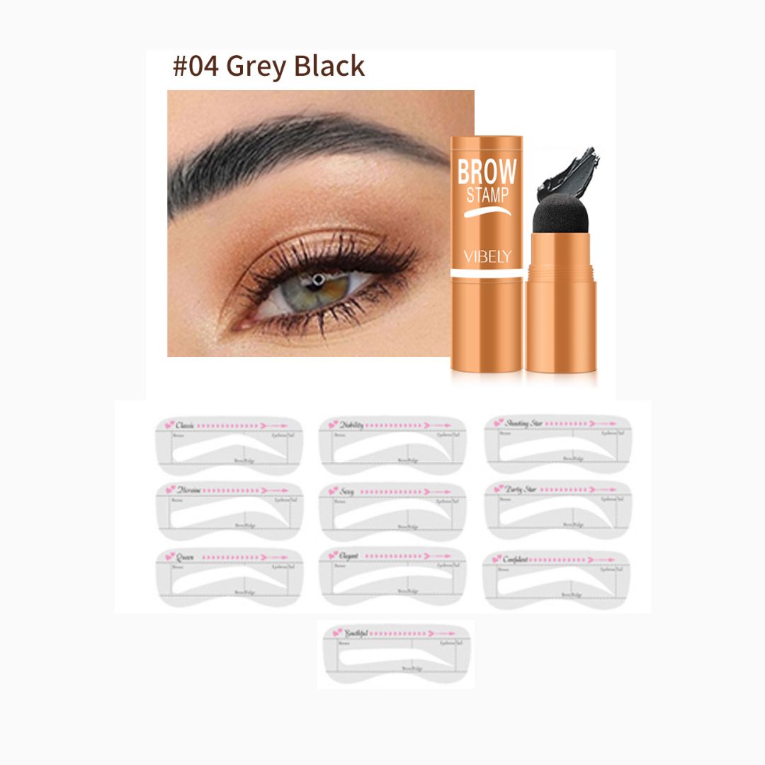 Waterproof Vegan Brown Tinted Eyebrow Enhancer Stamp Stencil Kit.