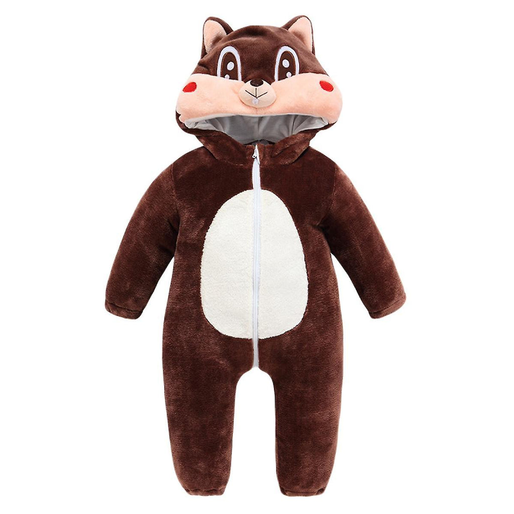 Hooded onesie toddler winter clothes - Squirrel