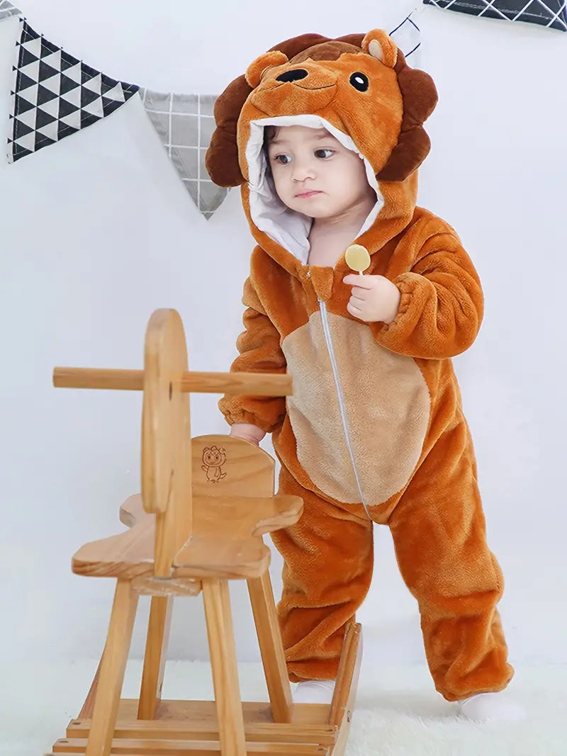Hooded onesie toddler winter clothes - Lion