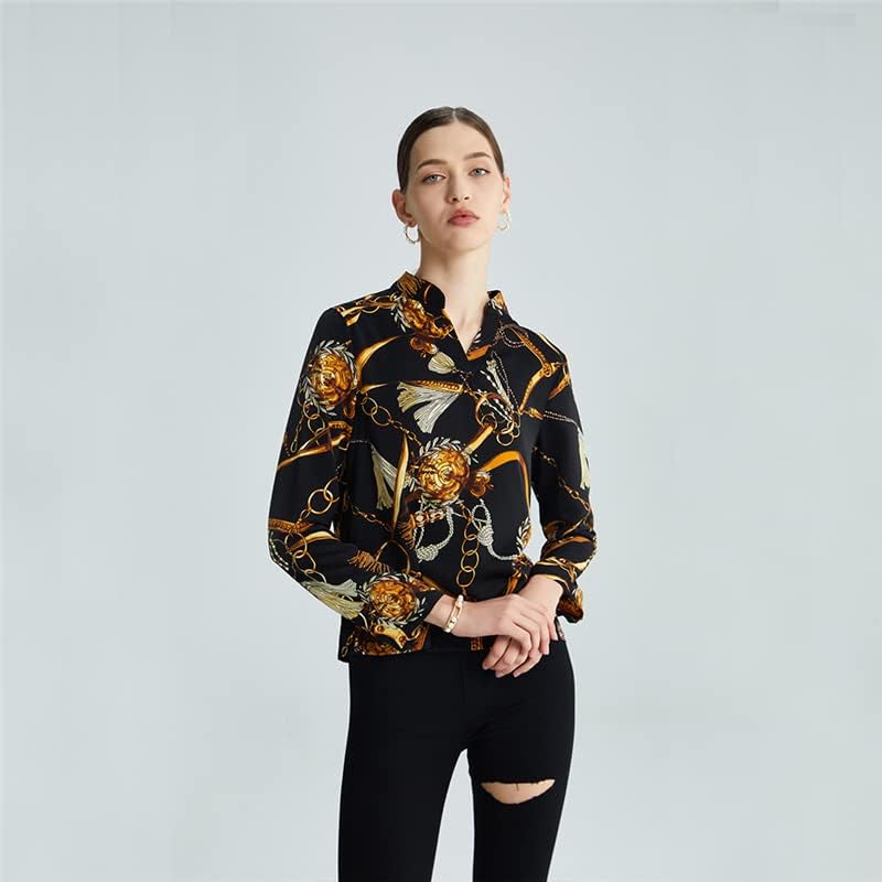 chiffon Three Quarter Sleeve Loose Plus size Shirts