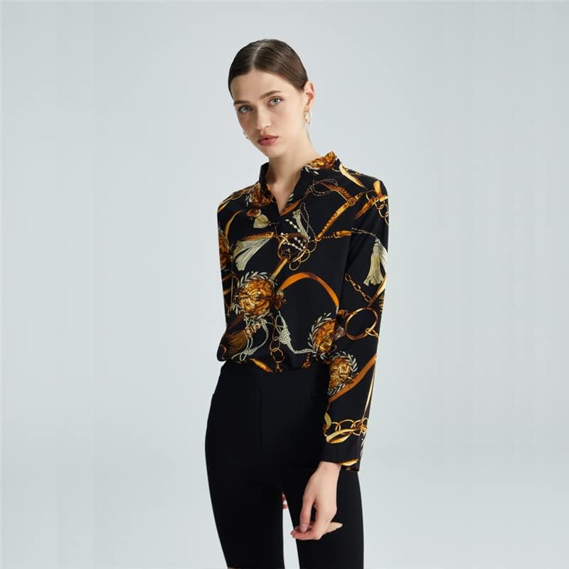 chiffon Three Quarter Sleeve Loose Plus size Shirts