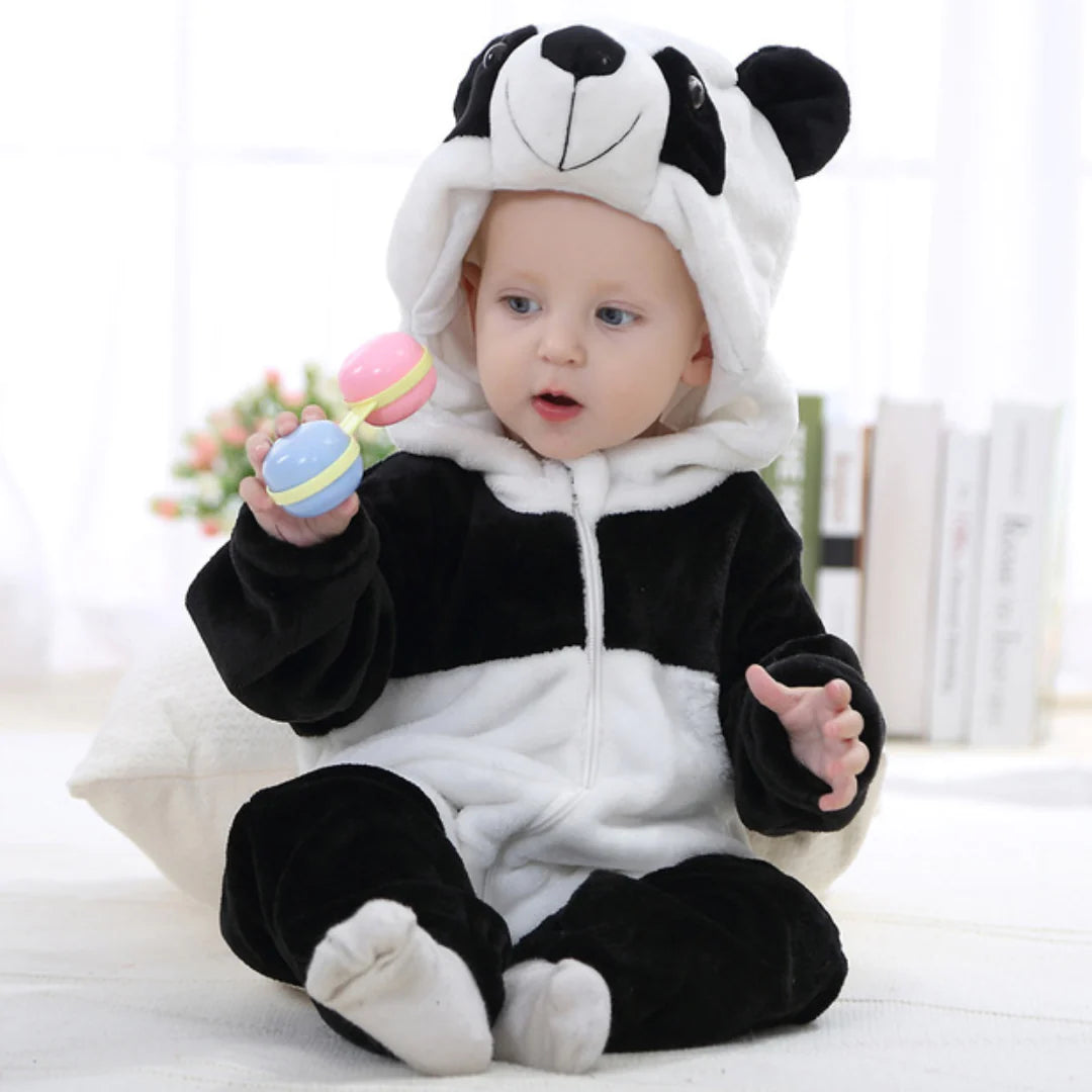 Hooded onesie toddler winter clothes - Panda
