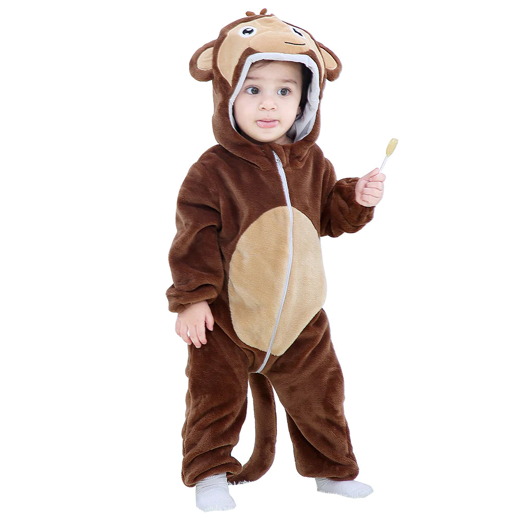 Hooded onesie toddler winter clothes - Monkey