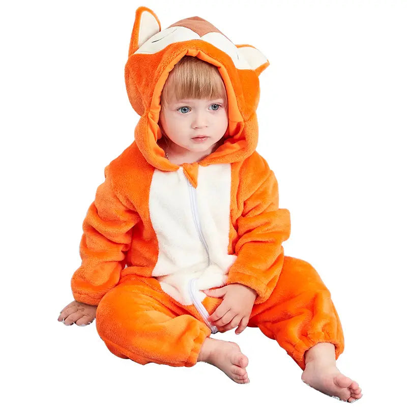 Hooded onesie toddler winter clothes - Fox