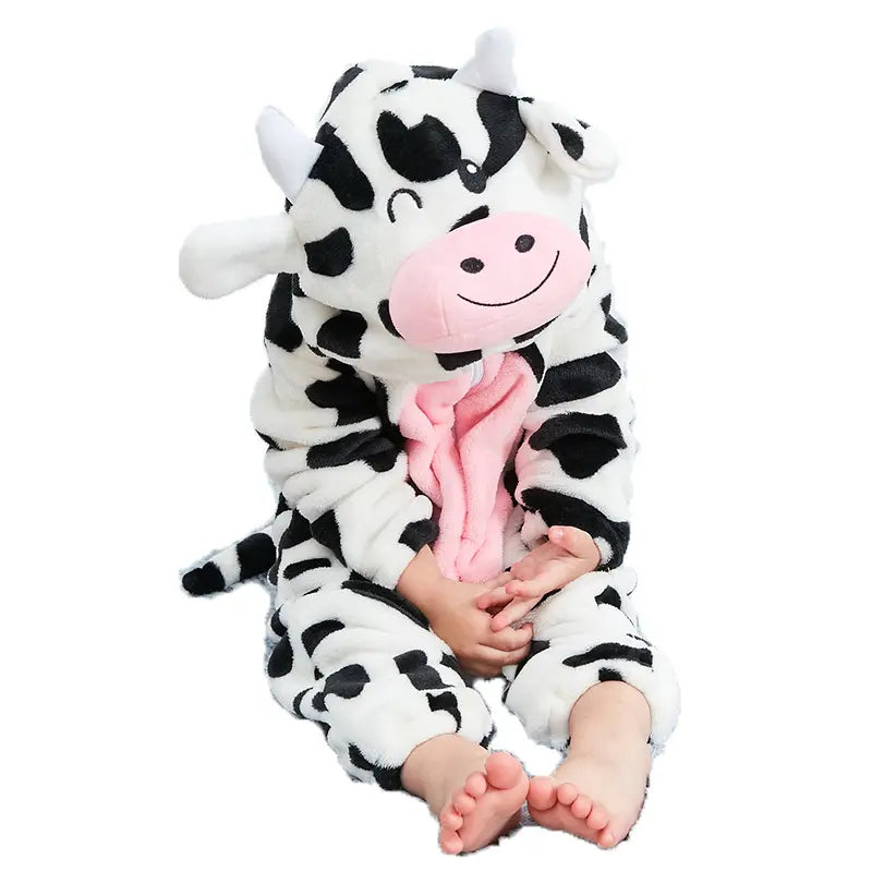 Hooded onesie toddler winter clothes - Cow