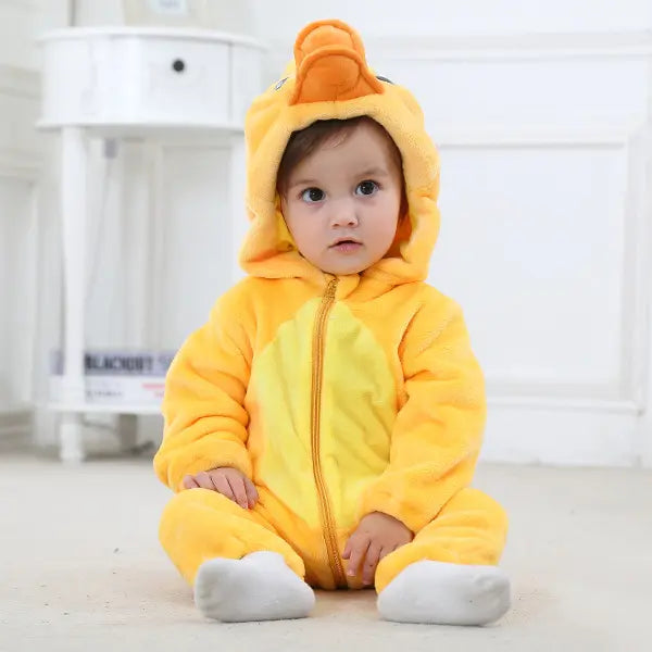 Hooded onesie toddler winter clothes - Duck