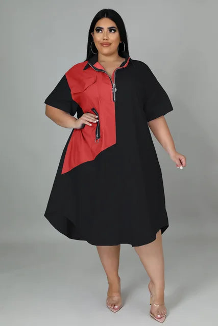 V-neck 5xl Women's Plus Size Short Sleeve Dress Fashionable Women Dresses