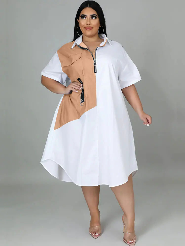 V-neck 5xl Women's Plus Size Short Sleeve Dress Fashionable Women Dresses