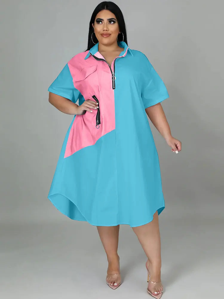 V-neck 5xl Women's Plus Size Short Sleeve Dress Fashionable Women Dresses