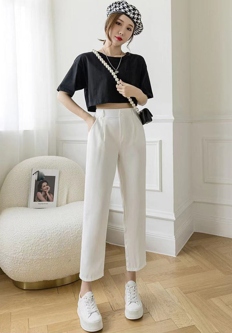 Women Korean version leisure high waist trousers pants
