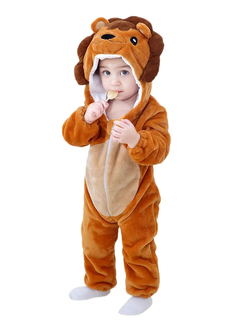 Hooded onesie toddler winter clothes - Lion